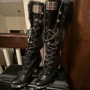 Baby Phat High Heel Boots with the Fur. Size 8 Women